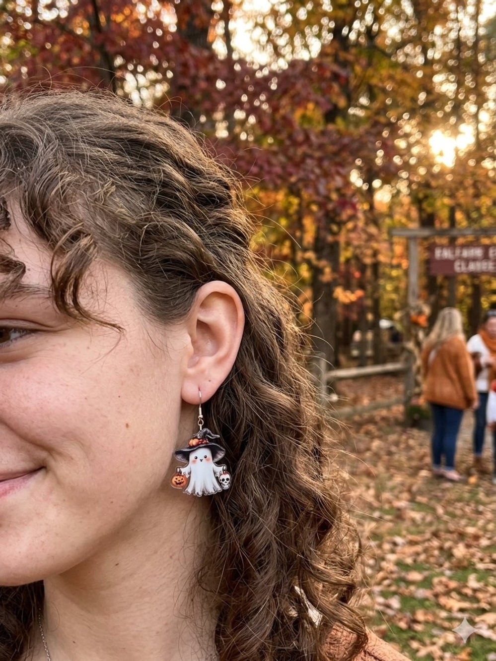 Halloween Ghost Dangle Earrings SKULL & Pumpkin - NEW